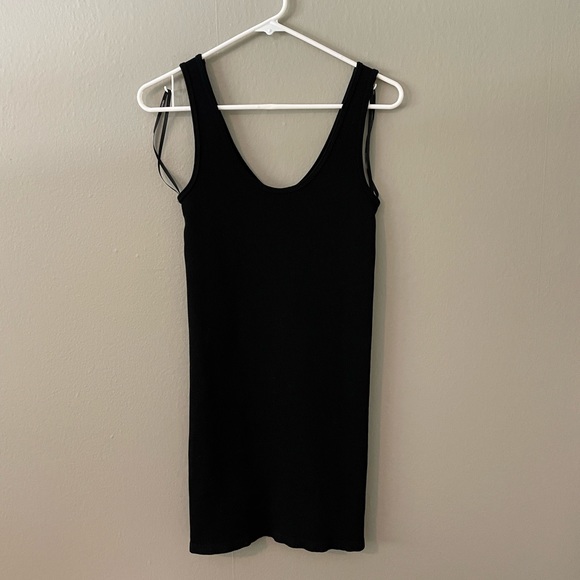 Forever 21 Black Ribbed Knit Bodycon Mini Dress Size Small - Picture 4 of 8